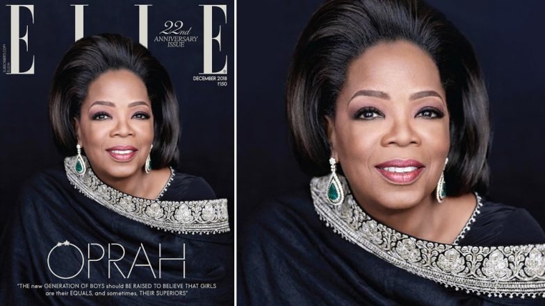 In a First, Oprah Winfrey in Sabyasachi Outfit, Turns Cover Star for Elle India Magazine’s December 2018 Issue (See Pic)