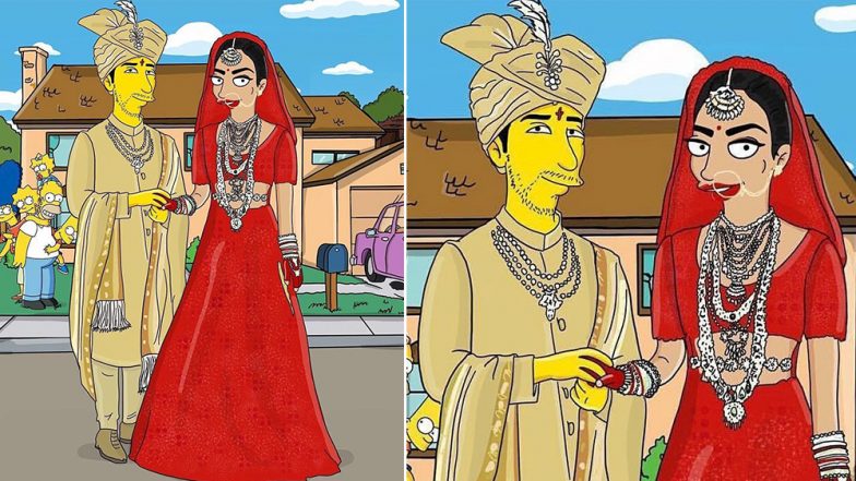 Priyanka Chopra- Nick Jonas Indian Wedding Gets Caricatured Into The Simpsons' Characters, View Pic