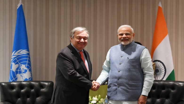 Narendra Modi, UN Chief Antonio Guterres Discuss Climate Change Issue on the Sidelines of G-20 Summit Narendra Modi, UN Chief Antonio Guterres Discuss Climate Change Issue on the Sidelines of G-20 Summit