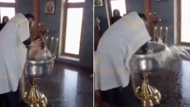 Russian Priest Violently Baptises a 2-Year-Old Girl, Faces Social Media Backlash (Watch Viral Video)