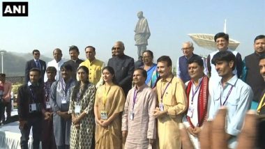 Gujarat: President Ram Nath Kovind Visits Statue of Unity, Lays Foundation for Railway Station