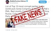Fake News Alert: Report Calling Congress Second-Most Corrupt Party in World Is NOT a BBC Survey, Exists on Dubious Site