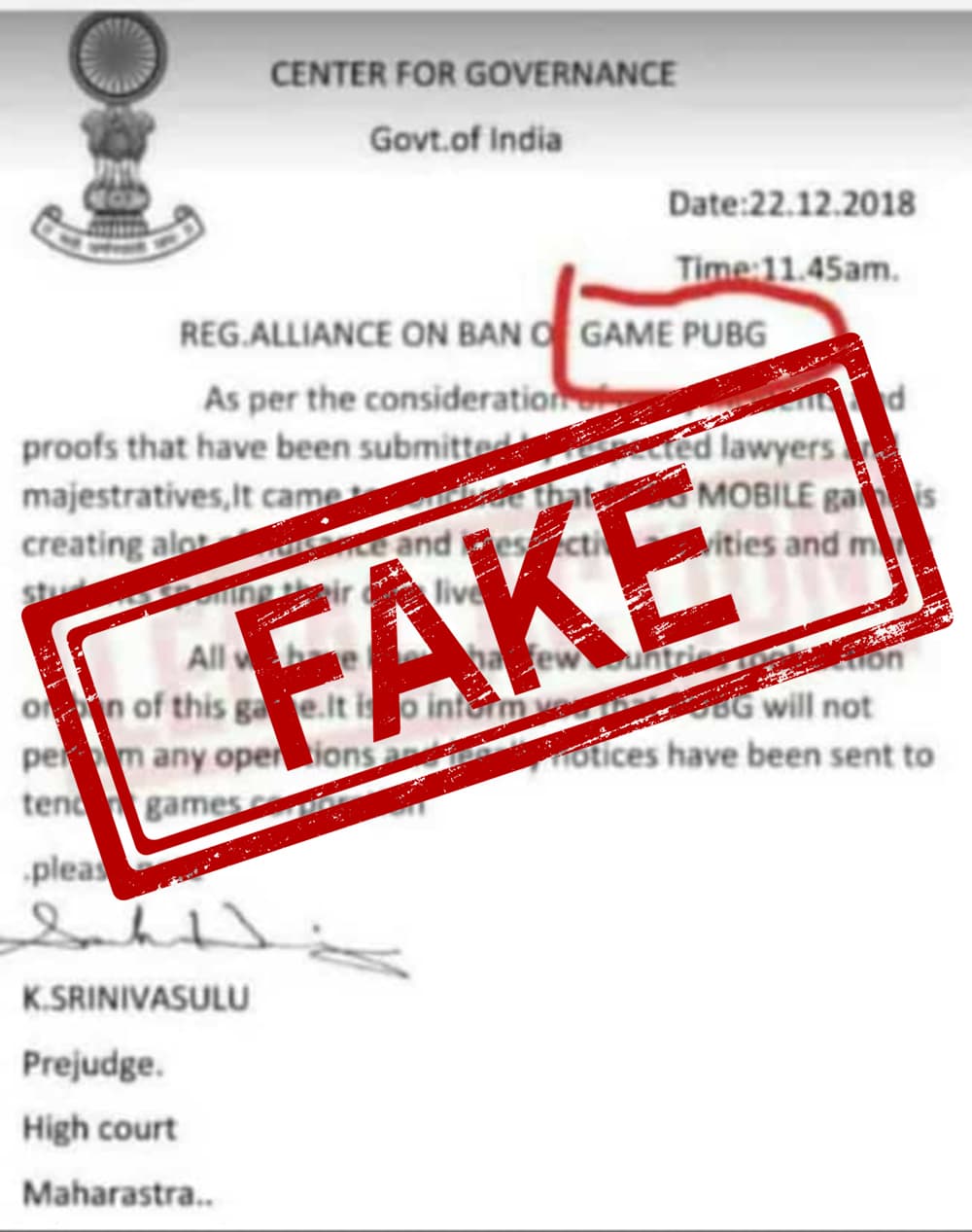 Pubg Game Banned By High Court Of Maharashtra Is Fake News Beware - pubg banned fake news photo credits whatsapp