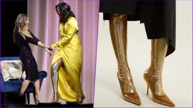 Michelle Obama Steps Out in Thigh-High Gold Balenciaga Boots and Internet Cannot Keep Calm! See Pics and Video