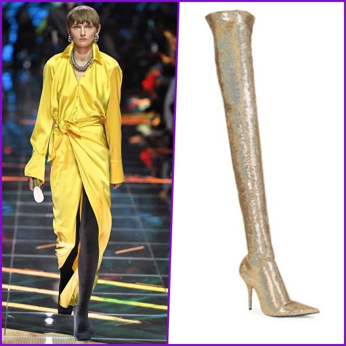 Michelle obama hotsell gold boots balenciaga