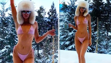 Kendall Jenner Poses in Bikini While Standing in Snow, Says ‘F*ck It’s Cold’ – View Sexy Pics