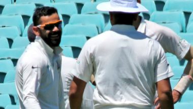 Virat Kohli’s Funny Reaction After Taking a Wicket in India vs Cricket Australia XI Practice Match, Watch Video