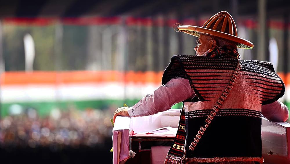 Prime Minister Narendra Modi during his visit in Arunachal Pradesh, India.