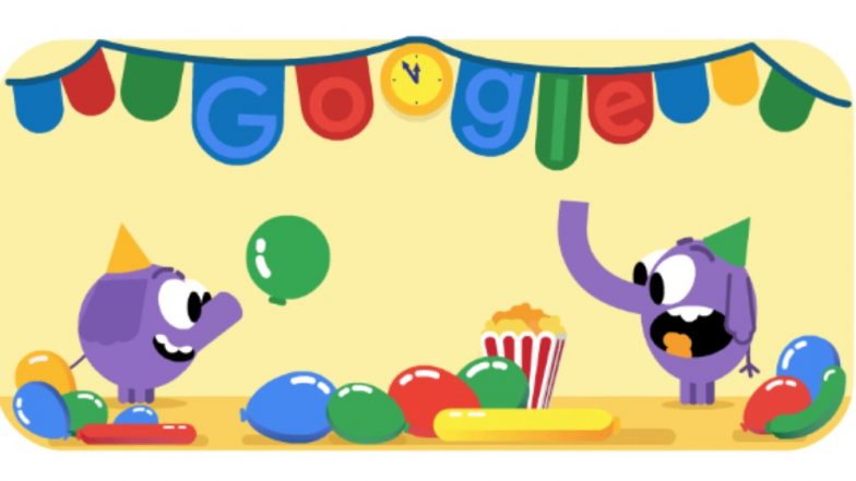 New Year's Eve Celebrated With Colorful Party Doodle by Google on 31st December 2018 to Ring in Happy New Year 2019