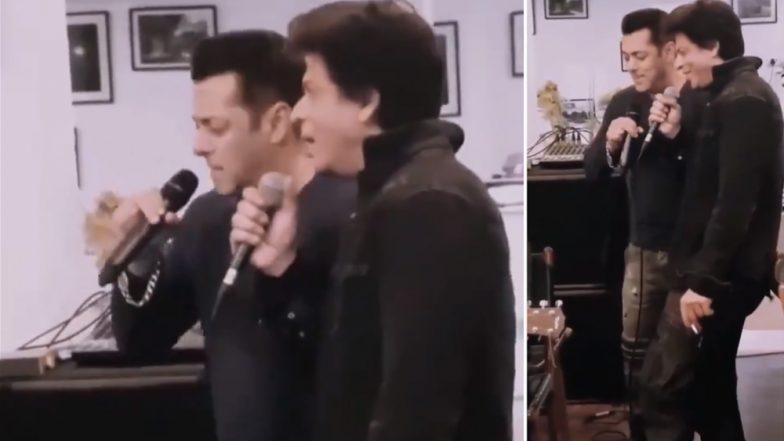 This Throwback Video of Salman Khan and Shah Rukh Khan Singing 'Pyaar Hamein Kis Mod Pe Le Aaya' is Going Viral - Watch Video