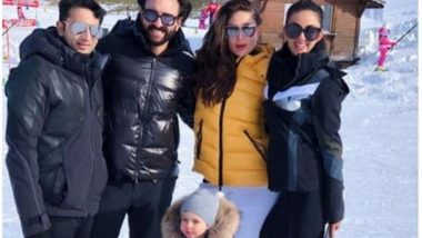 Taimur Ali Khan Looks Like a Snowball as He Poses With Parents Saif and Kareena in Gstaad (View Pic)