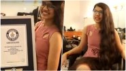 Gujarat Real-Life Rapunzel Nilanshi Sets Guinness World Record for Longest Hair on Teenager Category (Watch Video)