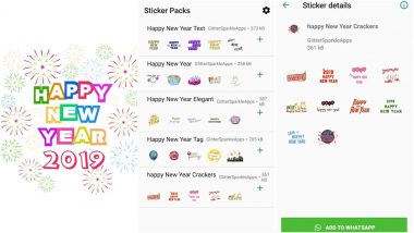 Happy New Year 2019 WhatsApp Stickers: Free Android Stickers Packs For Sending New Year Wishes & Greetings Online