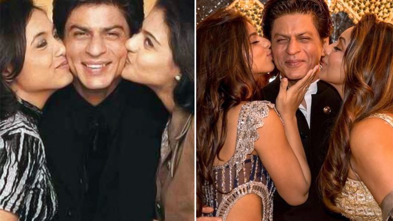 Suhana And Gauri Khan Kiss Shah Rukh Khan On His Cheeks And The Picture Helps Us Reminisce His 