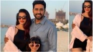 Aishwarya Rai Bachchan Looks Simply HOT in Black as She Poses With Abhishek and Aaradhya (View Pics)