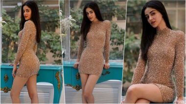 Ananya Panday Sizzles in Shimmery Gold Bodycon Dress & Flaunts Her Booty in Style For New Year 2019 Celebrations, See Hot Pics