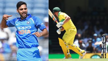 Bhuvneshwar Kumar Completes 100 Wickets in ODIs, Cleans Up Aaron Finch to Achieve the Feat; Watch Video Highlights of Ind vs Aus 1st ODI