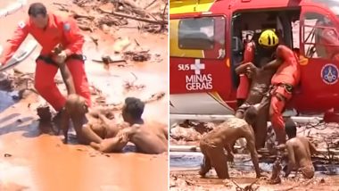 Woman Trapped in Neck-Deep Mud After Brazil Dam Collapses, Gets Rescued in Helicopter! (Watch Video)