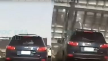 Woman Saved Miraculously After Massive Road Sign Falls on Her Moving Car at Melbourne Freeway (Watch Video)