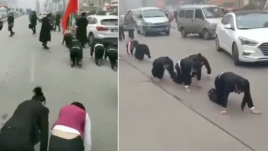 Chinese Company Makes Employees Crawl on Road as Punishment For Missing Year-End Targets; Viral Video Causes Social Media Outrage