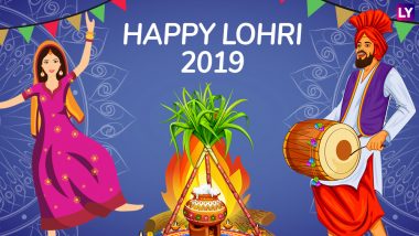 Happy Lohri 2019 Wishes: WhatsApp Stickers, Hike Messages, GIF Image Greetings, SMS, Facebook Quotes to Wish on Punjabi Harvest Festival