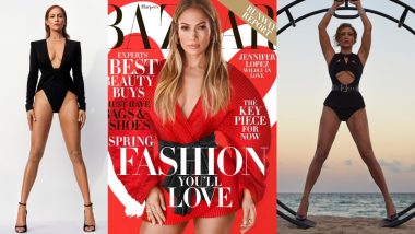 Jennifer Lopez Shows Off Her Incredible Curves in Red Gucci Dress and Saint Laurent & Givenchy Bodysuits As Harper’s Bazaar US February Issue Cover Girl (See Pics)