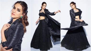 Kriti Sanon at Umang 2019 Event: Luka Chuppi Actress’ Sunaina Khera Lehenga-Choli With an Overcoat Is Perfect for a Chilly Evening (See Pics)