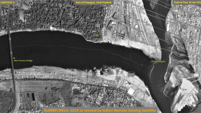 Kumbh Mela 2019 Pictures From Space: ISRO Releases Pictures of Prayagraj Taken Through Satellite Cartosat2