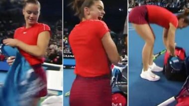 Maria Sakkari 'Steals' Roger Federer’s Towel After Registering a Win Over Swiss Maestro in 2019 Hopman Cup; Watch Video