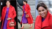 Meghan Markle Shows How To Rock Colour Block Style! See Pics of Six-Months Pregnant Duchess of Sussex Meeting Well-Wishers