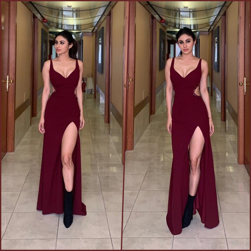 Smokin' Hot! Mouni Roy Commands Attention in Oxblood Gown With Daring