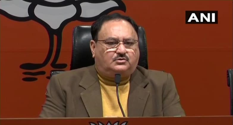 J P Nadda Pulls Up Pragya Singh Thakur for Her Toilet Remarks J P Nadda Pulls Up Pragya Singh Thakur for Her Toilet Remarks