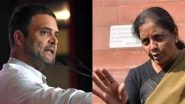 Rahul Gandhi Hits Out at Nirmala Sitharaman's 'Act of God' Remark Over GST Shortfall, Calls it a 'Lie'