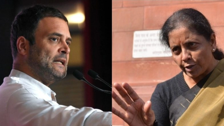 Rahul Gandhi Hits Out at Nirmala Sitharaman's 'Act of God' Remark Over GST Shortfall, Calls it a 'Lie'