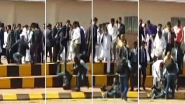 Rahul Gandhi Breaks Security Barrier to Help Photojournalist Who Tripped and Fell Down at Bhubaneswar Airport, Watch Video