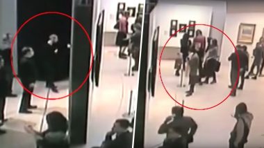 Daylight Robbery! Man Coolly Walks Off With Million-Dollar Painting Right Under Visitors' Noses at Russian Museum (Watch Video)