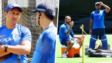 MS Dhoni, Shikhar Dhawan, and Ambati Rayudu Sweat it Out in Nets Ahead of India vs Australia 1st ODI in Sydney: View Pictures