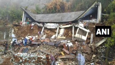 Uttarakhand Rains: Saraswati Shishu Mandir School Building Collapses in Chamoli’s Gopeshwar; ‘Weather Warning Holiday’ in State Averts Tragedy