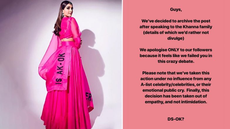 Sonam Kapoor Makes Diet Sabya APOLOGIZE for Taking a Dig at Her Anamika Khanna Outfit