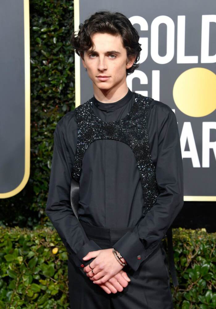 Timothée Chalamet bares chest at the Oscars with cropped Louis Vuitton  jacket