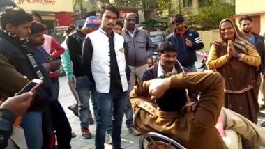 UP: Elderly Woman Falls at Feet of Inspector to Register FIR Over Son's Death, Cop Sacked After Video Goes Viral