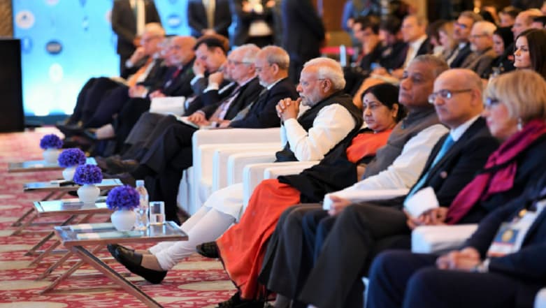 Narendra Modi Holds Talks With Ex-Canadian Prime Minister Stephen Harper on the Sidelines of Raisina Dialogue 2019 Narendra Modi Holds Talks With Ex-Canadian Prime Minister Stephen Harper on the Sidelines of Raisina Dialogue 2019