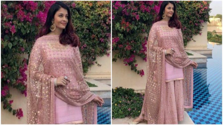 Aishwarya Rai Bachchan in Pink Sharara Looks as Elegant as a Queen! (View Pic)