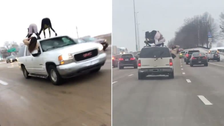 Crazy Video of Two Women Twerking on a Moving Vehicle Without License Plates at St. Louis Interstate Goes Viral Crazy Video of Two Women Twerking on a Moving Vehicle Without License Plates at St. Louis Interstate Goes Viral
