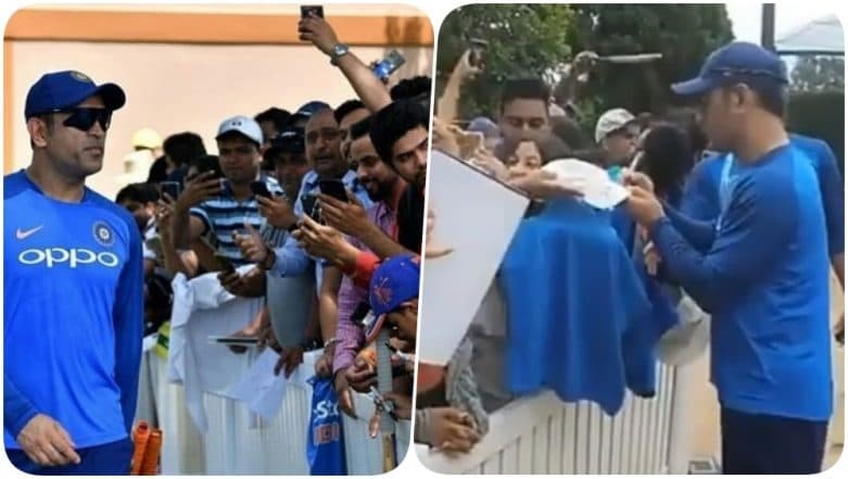 MS Dhoni Meets Fans at Sydney Cricket Ground after Practice (Watch Video) MS Dhoni Meets Fans at Sydney Cricket Ground after Practice (Watch Video)