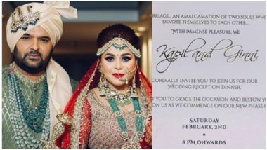 Kapil Sharma and Ginni Chatrath to Now Host a Wedding Reception in Delhi, Check Out the Invite