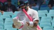 Virat Kohli&rsquo;s Bat and Gloves Turn Pink for Breast Cancer Awareness During Ind vs Aus 4th Test at SCG