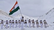 Republic Day 2019 Celebrations: ITBP Jawans Hoist National Flag at 18,000ft in Minus 30 Degrees in Ladakh (Watch Video)
