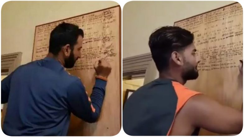 Cheteshwar Pujara and Rishabh Pant Sign Honours at the SCG After Conclusion of Day 3, Sydney Test (Watch Video)