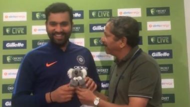 New Dad Rohit Sharma Gifted a Toy for Daughter Samaira By Indian Journalist; Hitman Elated with the Gesture (Watch Video)